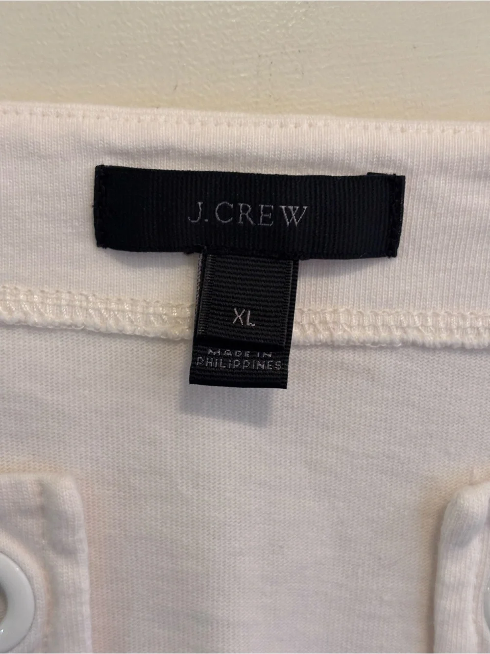 J. Crew White Notch-Neck Long Sleeve Tee